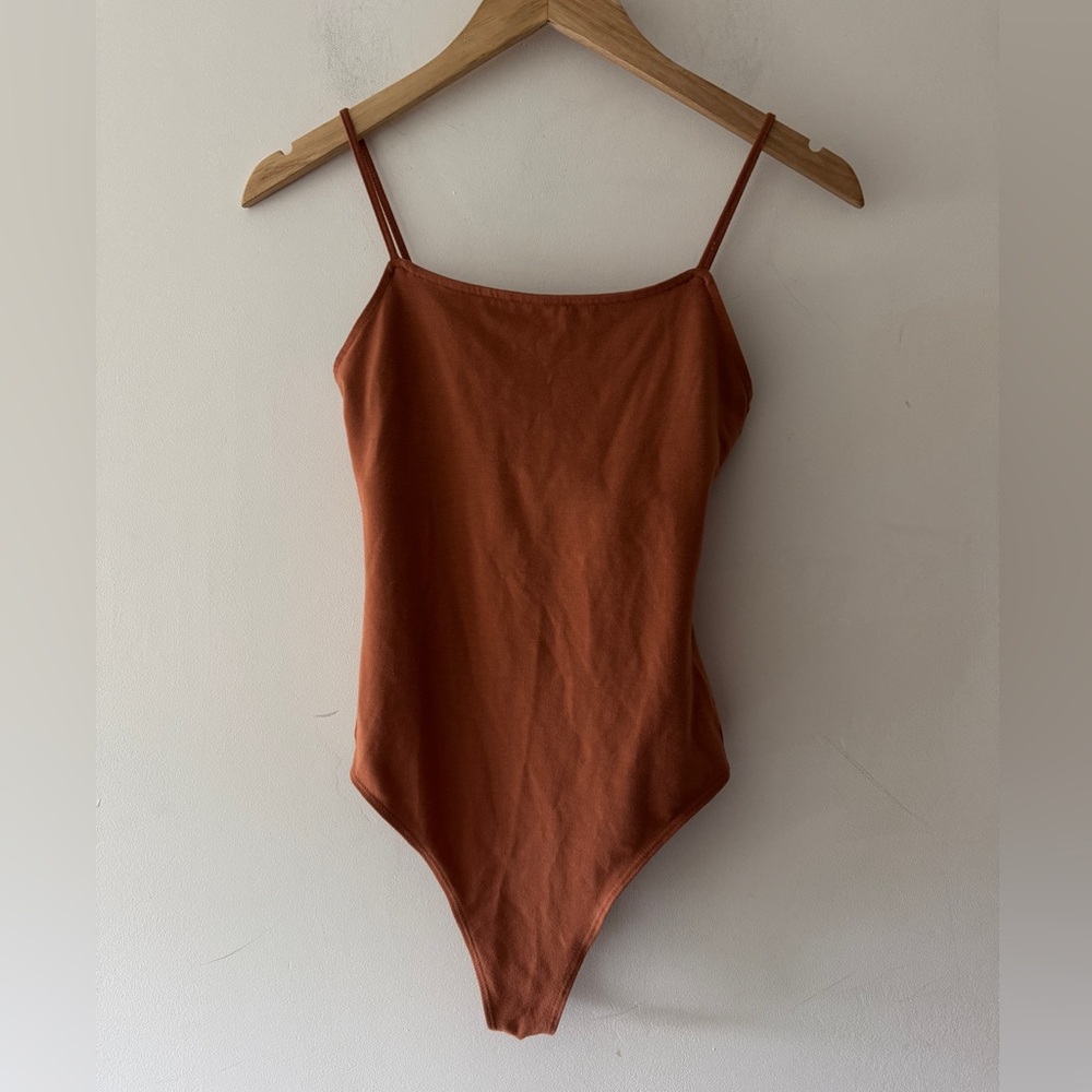 American Eagle Brown Scoop Neck Cami Bodysuit
